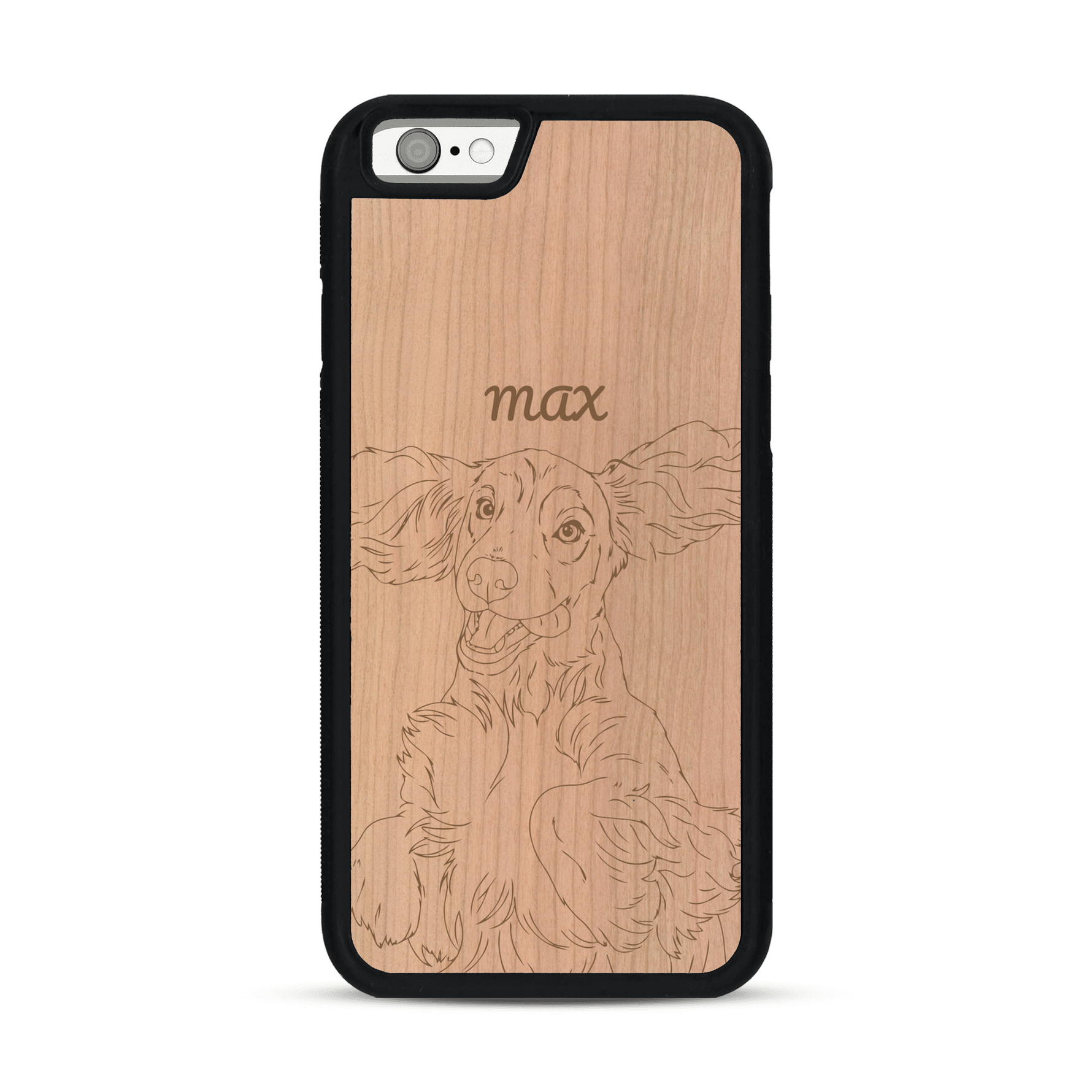 Coque de protection en bois véritable fabriquée en France pour  avec gravure personnalisée à partir d'une photo, d'une image, d'un logo, des initials ou d'une phrase