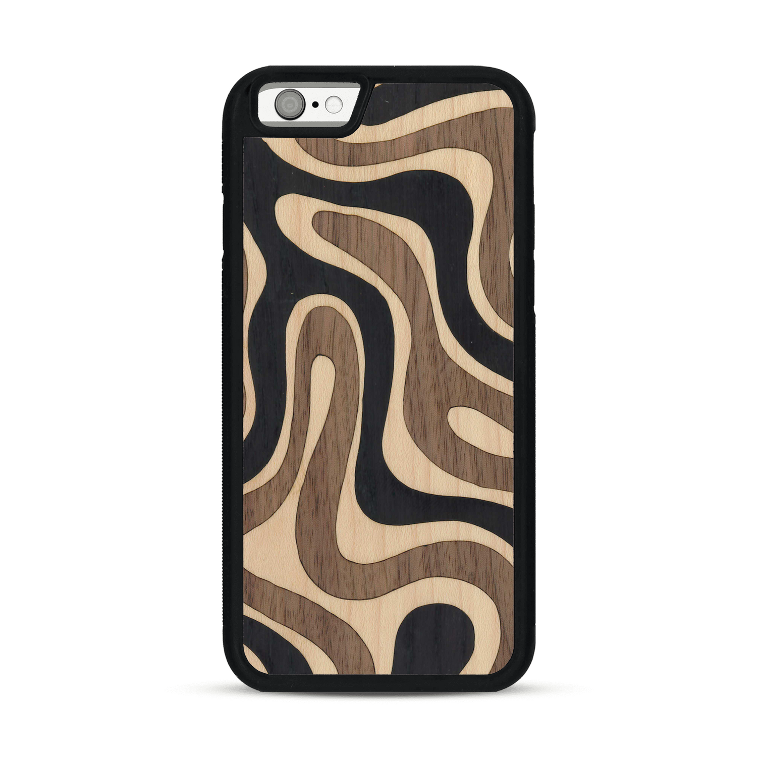Coque de protection en bois véritable fabriquée en France pour  alliant plusieurs essences de bois pour représenter une ondulation