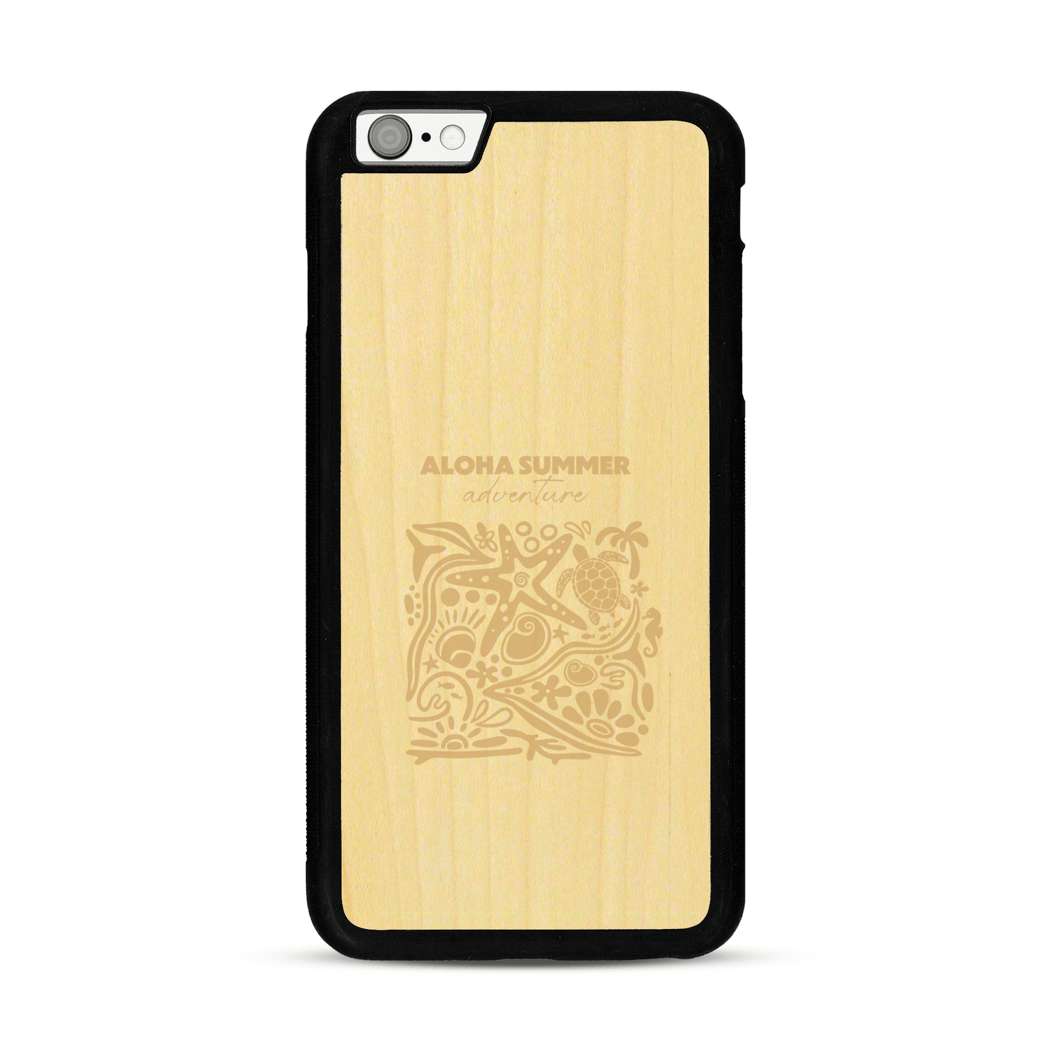Coque de protection en bois véritable fabriquée en France pour  sur le thème de la plage, de l'été et vanlife.