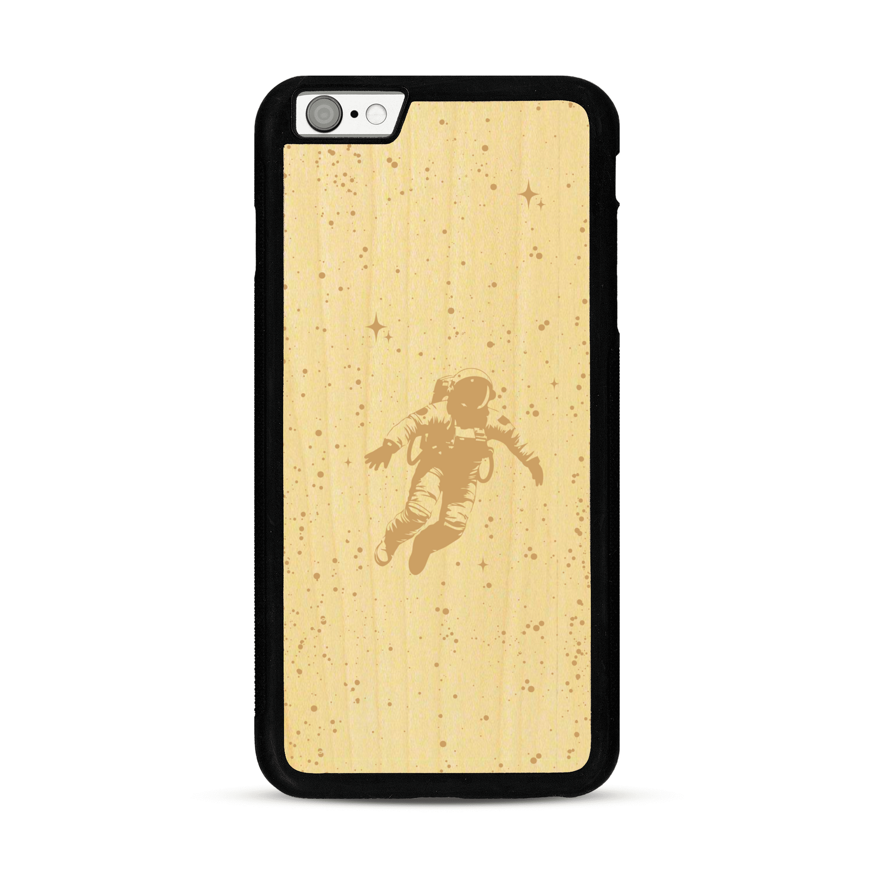 Coque de protection en bois véritable fabriquée en France pour  sur le thème des astronautes