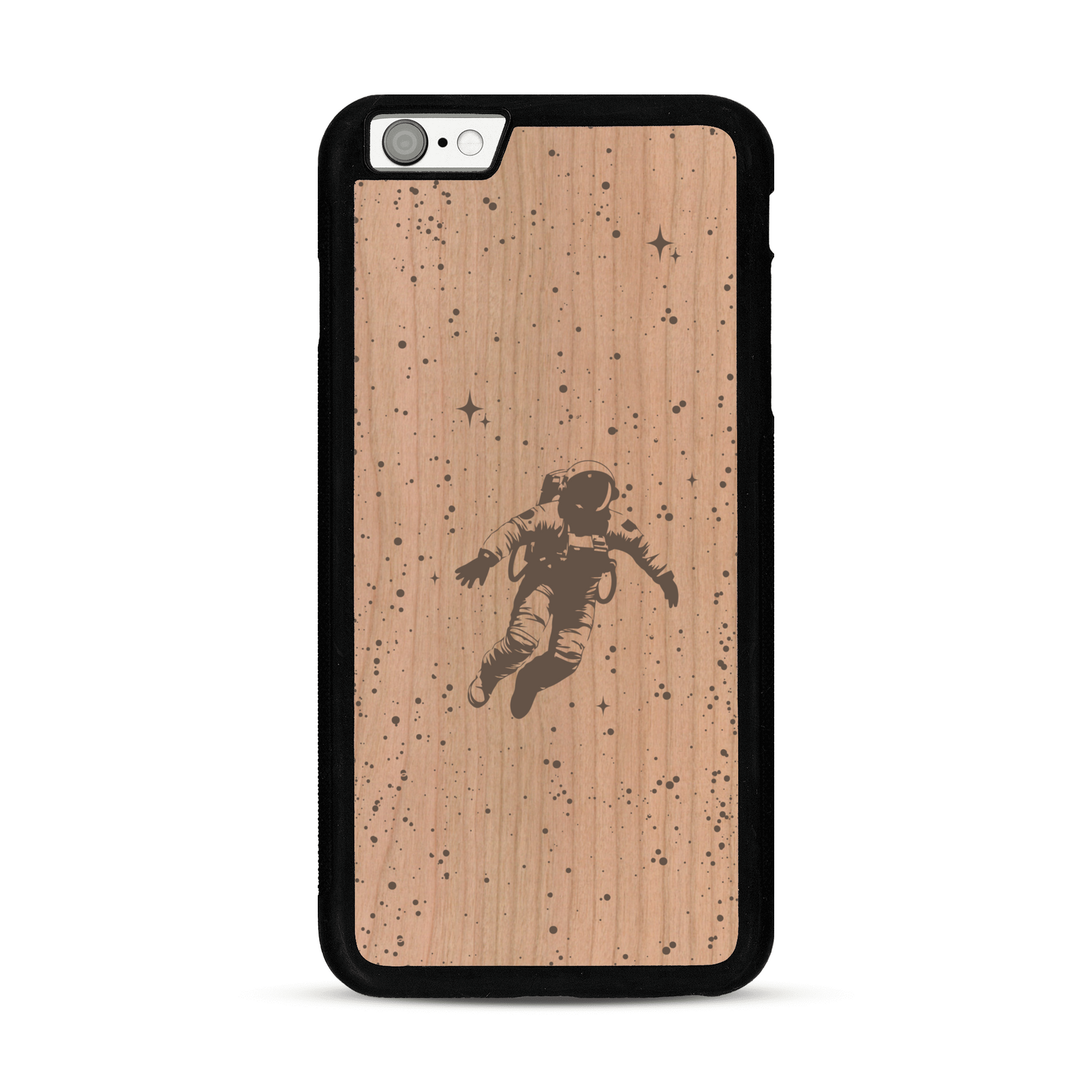 Coque de protection en bois véritable fabriquée en France pour  sur le thème des astronautes