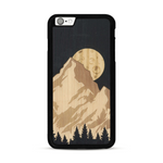 Coque de protection en bois véritable fabriquée en France pour  alliant plusieurs essences de bois pour représenter le mont Everest