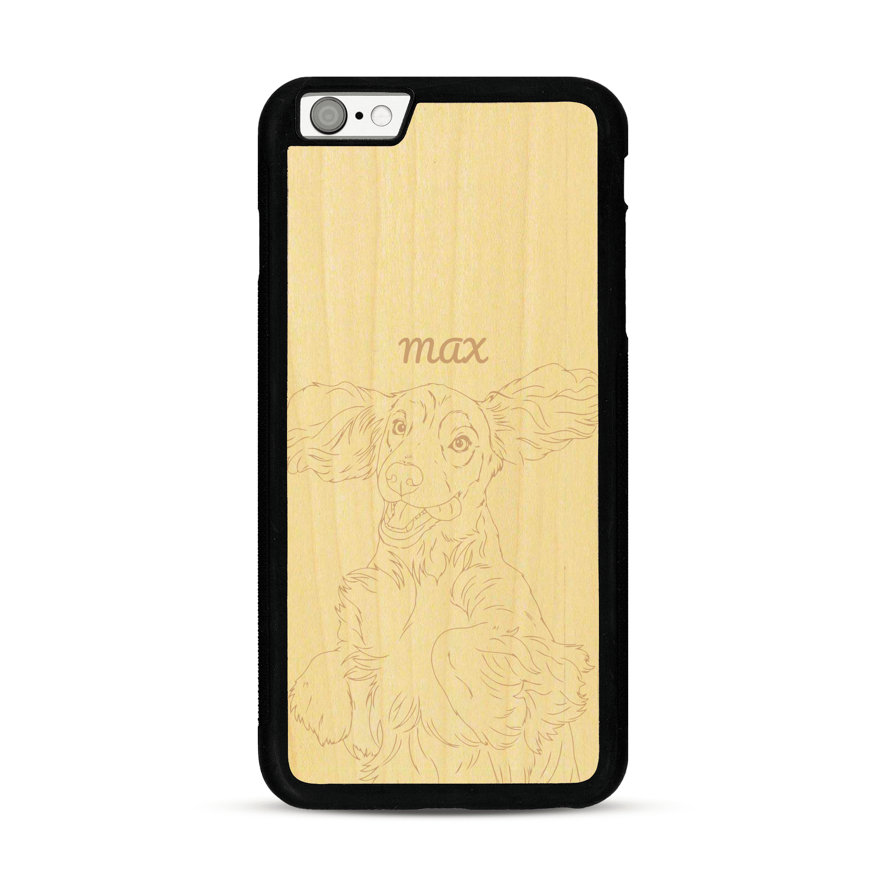 Coque de protection en bois véritable fabriquée en France pour  avec gravure personnalisée à partir d'une photo, d'une image, d'un logo, des initials ou d'une phrase