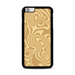 Coque de protection en bois véritable fabriquée en France pour  avec un motif abstrait représentant les mouvements de l'eau