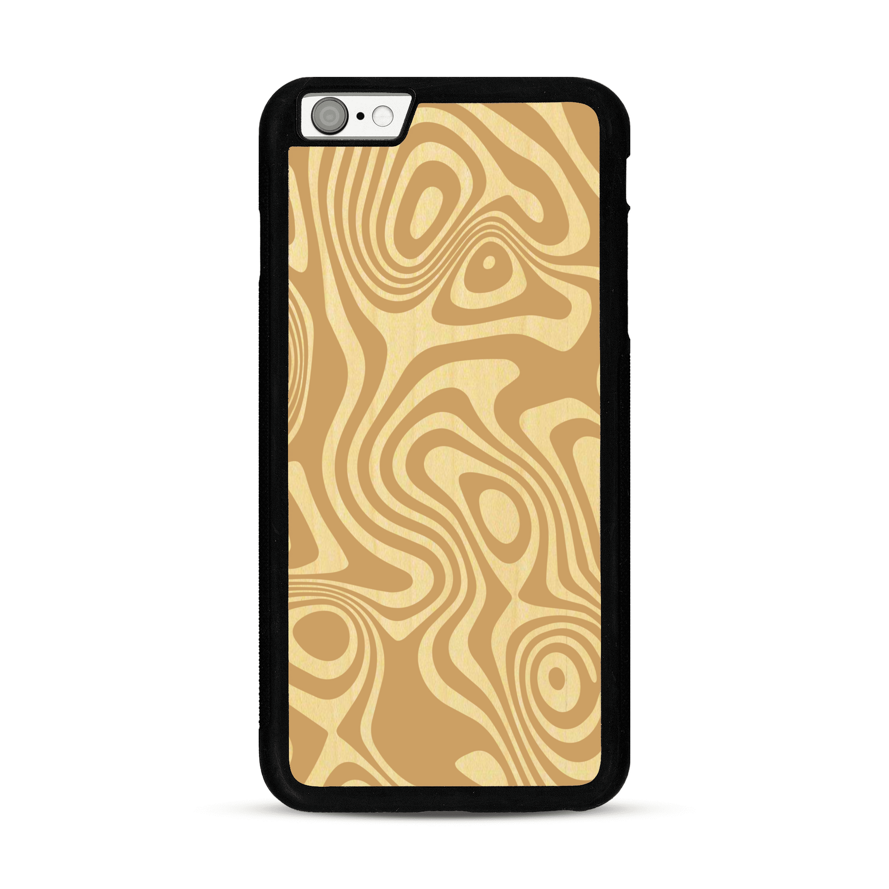 Coque de protection en bois véritable fabriquée en France pour  avec un motif abstrait représentant les mouvements de l'eau
