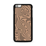 Coque de protection en bois véritable fabriquée en France pour  avec un motif abstrait représentant les mouvements de l'eau