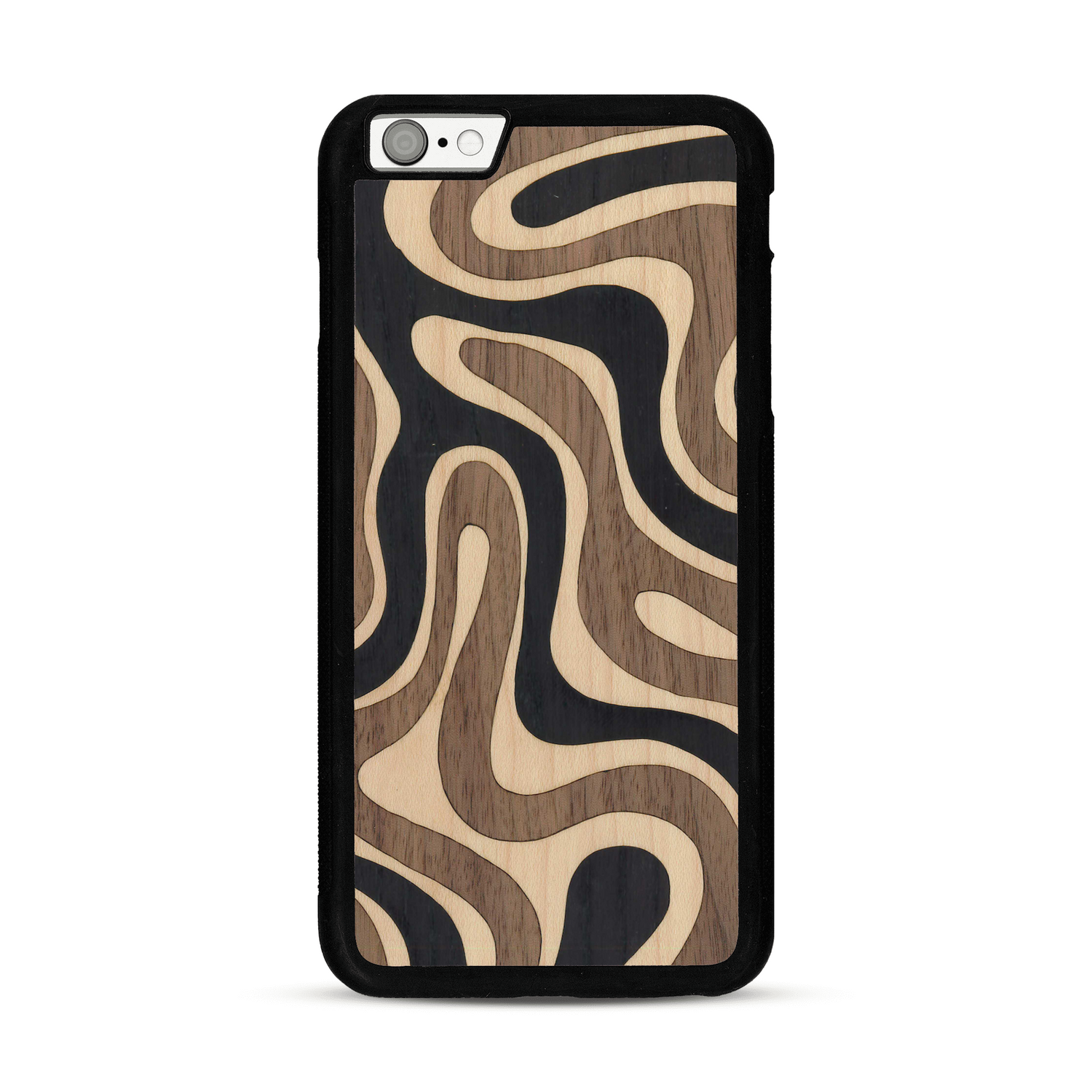 Coque de protection en bois véritable fabriquée en France pour  alliant plusieurs essences de bois pour représenter une ondulation
