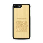 Coque de protection en bois véritable fabriquée en France pour  sur le thème de la plage, de l'été et vanlife.