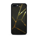 Coque de protection en bois véritable fabriquée en France pour  alliant plusieurs essences de bois pour représenter des fragments design