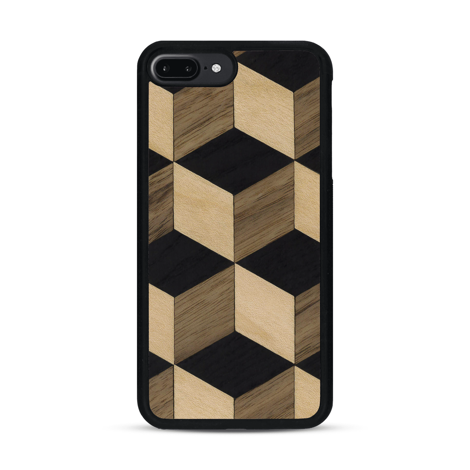 Coque de protection en bois véritable fabriquée en France pour  alliant plusieurs essences de bois pour représenter un classique intemporel de la marqueterie