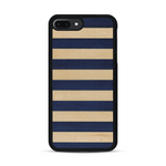 Coque de protection en bois véritable fabriquée en France pour  alliant plusieurs essences de bois pour représenter une marinière