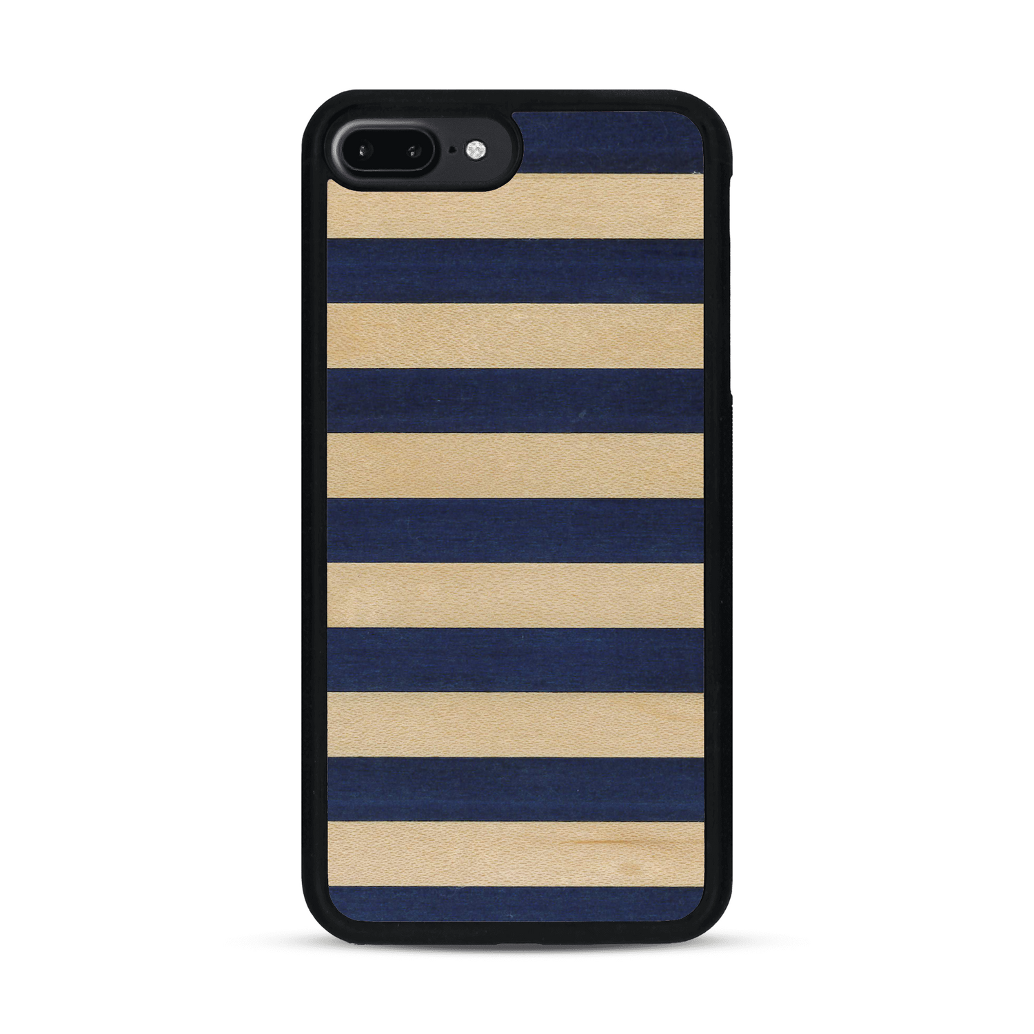 Coque de protection en bois véritable fabriquée en France pour  alliant plusieurs essences de bois pour représenter une marinière