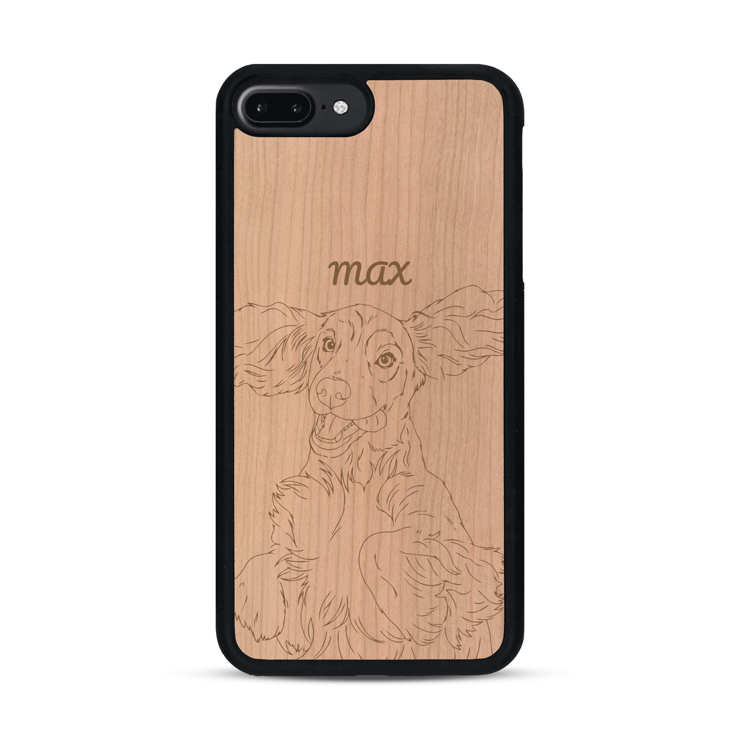 Coque de protection en bois véritable fabriquée en France pour  avec gravure personnalisée à partir d'une photo, d'une image, d'un logo, des initials ou d'une phrase