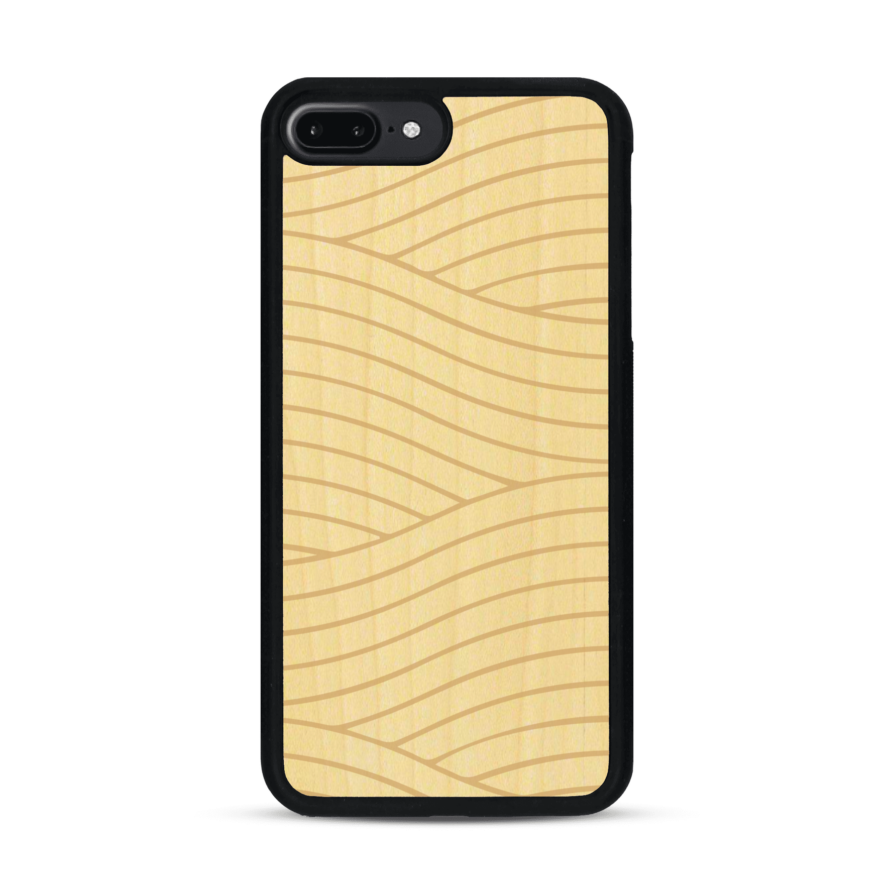 Coque de protection en bois véritable fabriquée en France pour  avec un motif moderne et minimaliste sur le thème waves et wavy représentant les vagues de l'océan