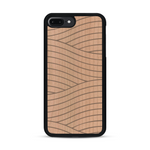Coque de protection en bois véritable fabriquée en France pour  avec un motif moderne et minimaliste sur le thème waves et wavy représentant les vagues de l'océan