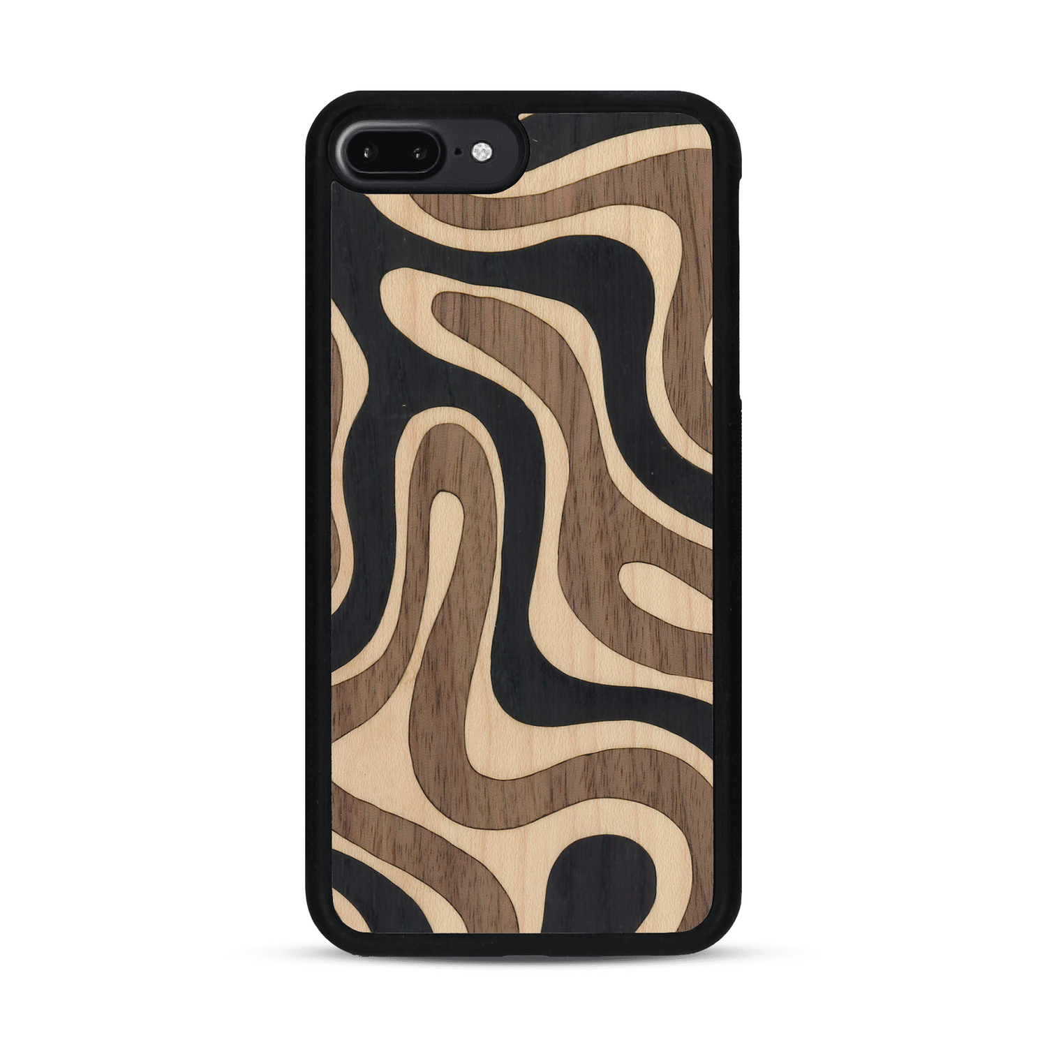Coque de protection en bois véritable fabriquée en France pour  alliant plusieurs essences de bois pour représenter une ondulation