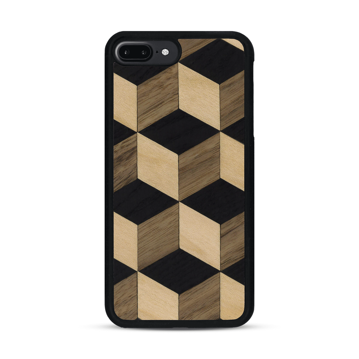Coque de protection en bois véritable fabriquée en France pour  alliant plusieurs essences de bois pour représenter un classique intemporel de la marqueterie