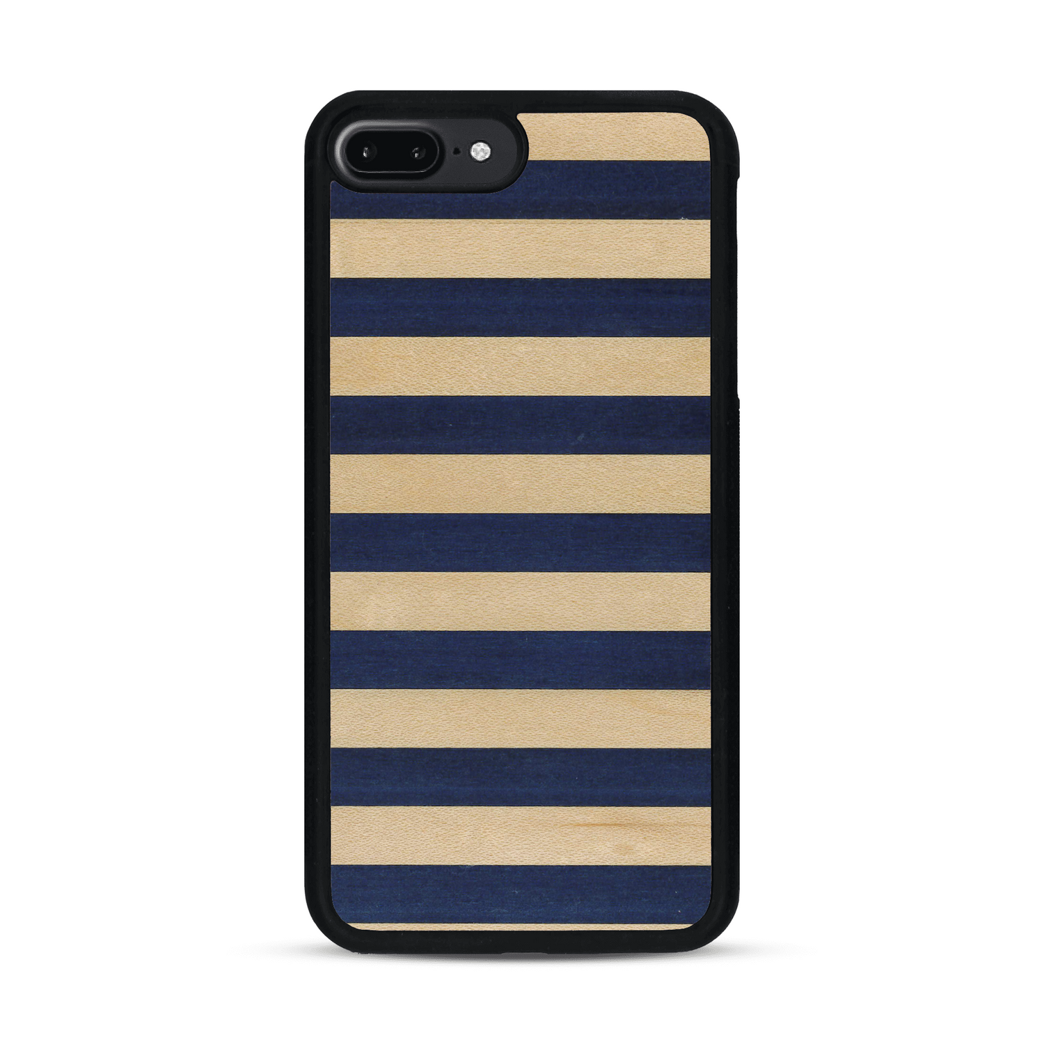 Coque de protection en bois véritable fabriquée en France pour  alliant plusieurs essences de bois pour représenter une marinière