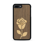 Coque de protection en bois véritable fabriquée en France pour  alliant plusieurs essences de bois pour représenter une rose