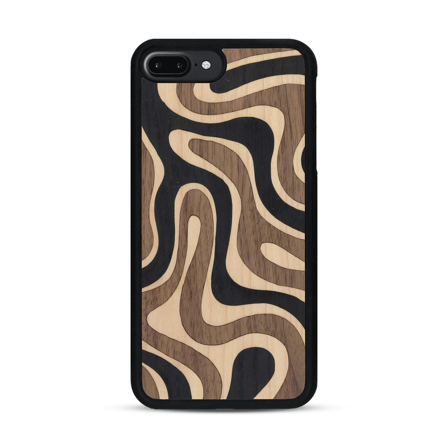 Coque de protection en bois véritable fabriquée en France pour  alliant plusieurs essences de bois pour représenter une ondulation