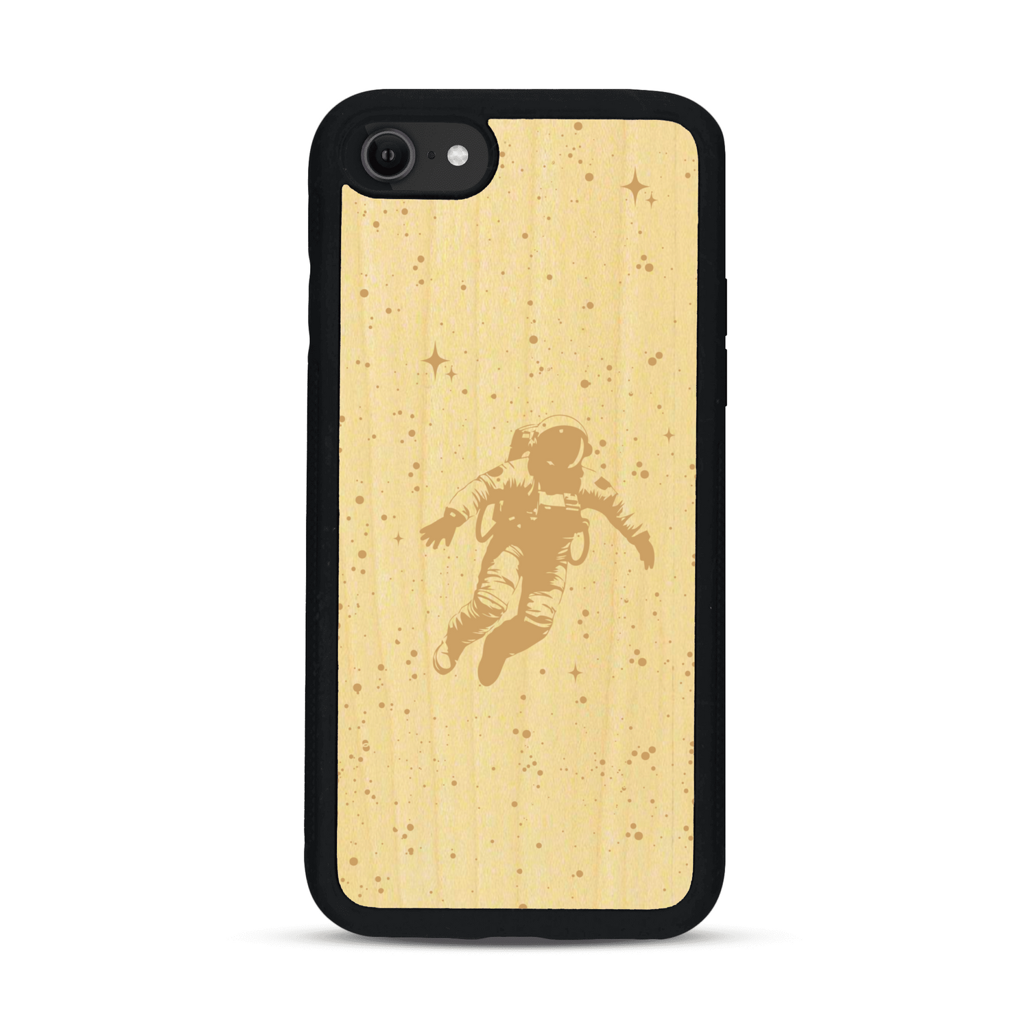 Coque de protection en bois véritable fabriquée en France pour  sur le thème des astronautes