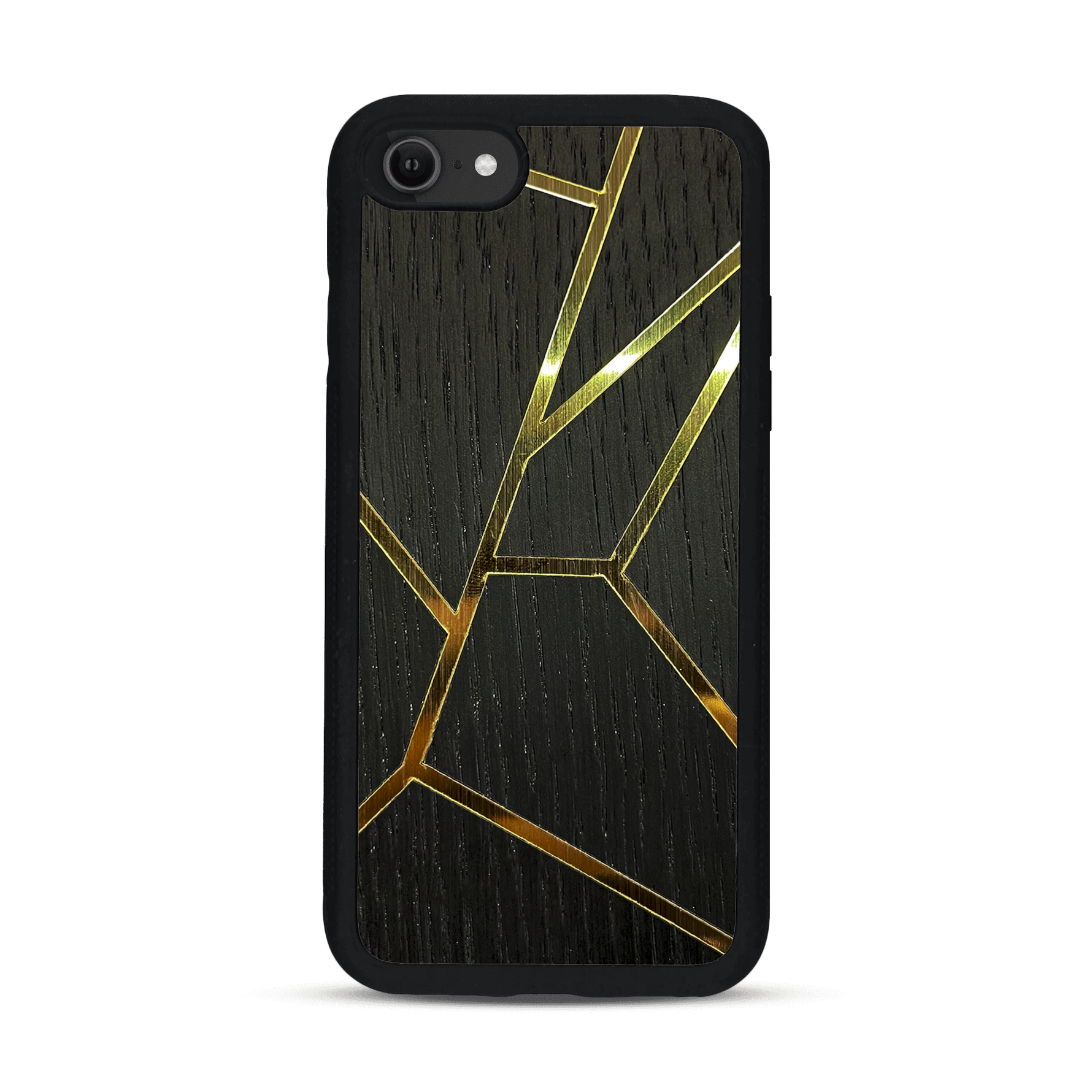 Coque de protection en bois véritable fabriquée en France pour  alliant plusieurs essences de bois pour représenter des fragments design