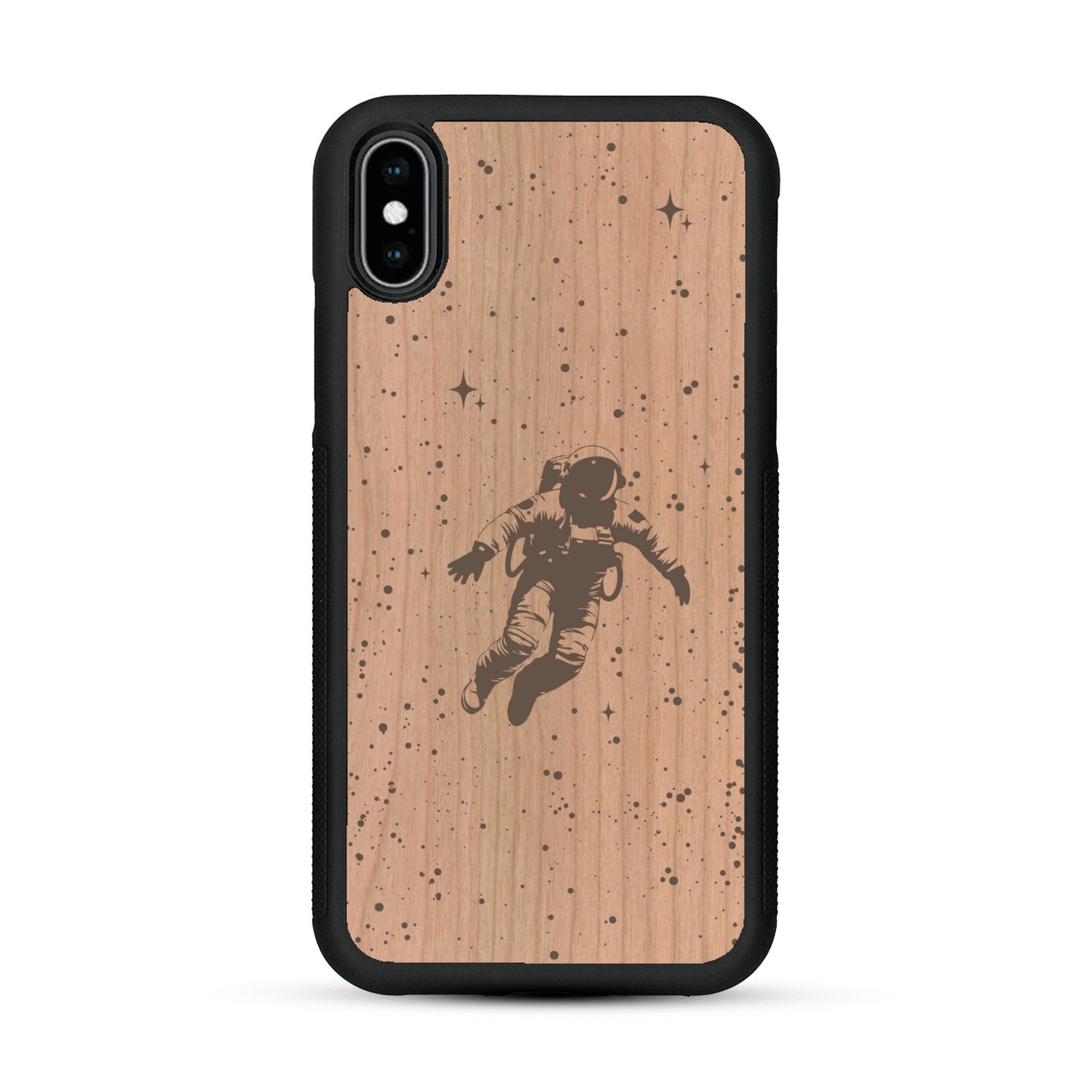 Coque de protection en bois véritable fabriquée en France pour  sur le thème des astronautes