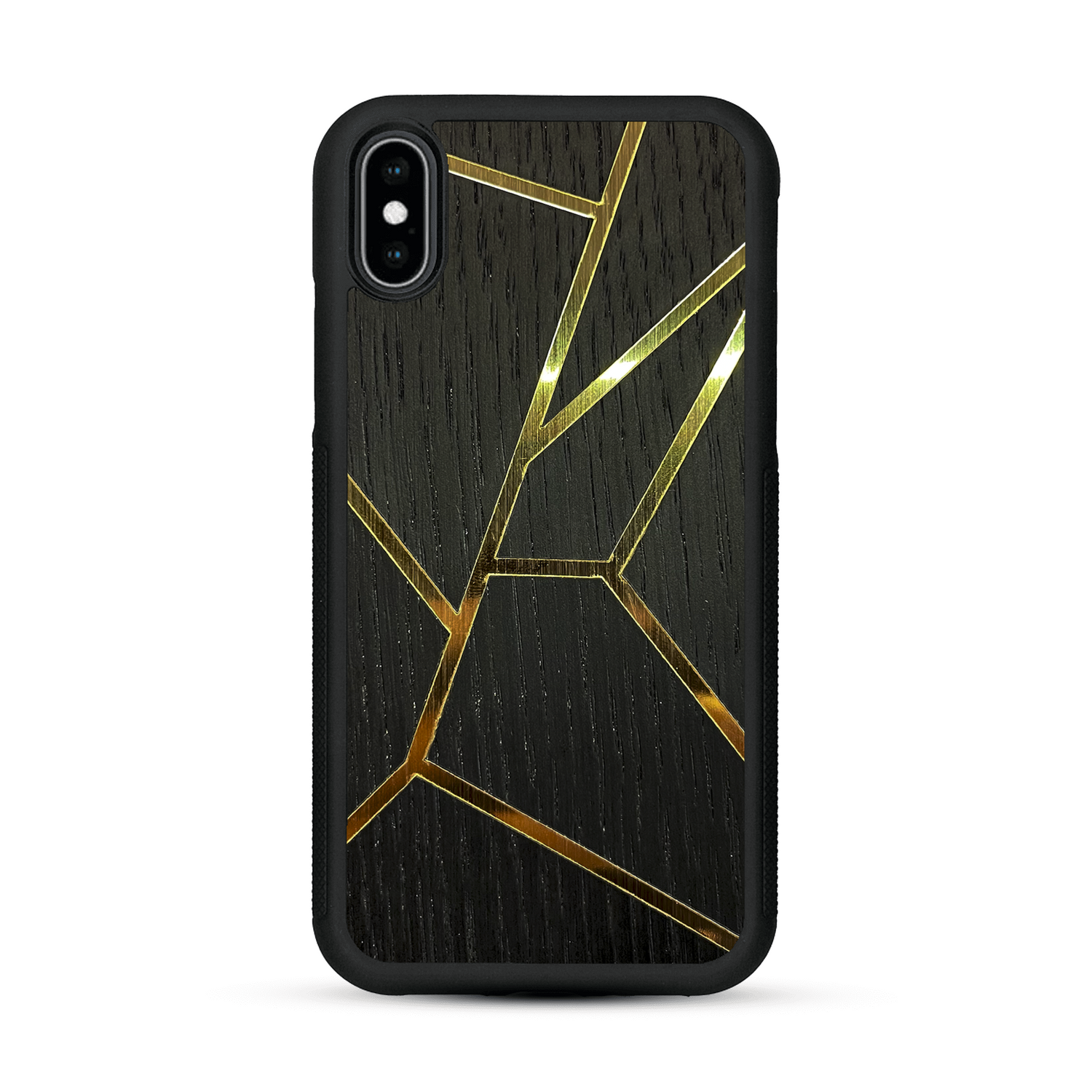 Coque de protection en bois véritable fabriquée en France pour  alliant plusieurs essences de bois pour représenter des fragments design