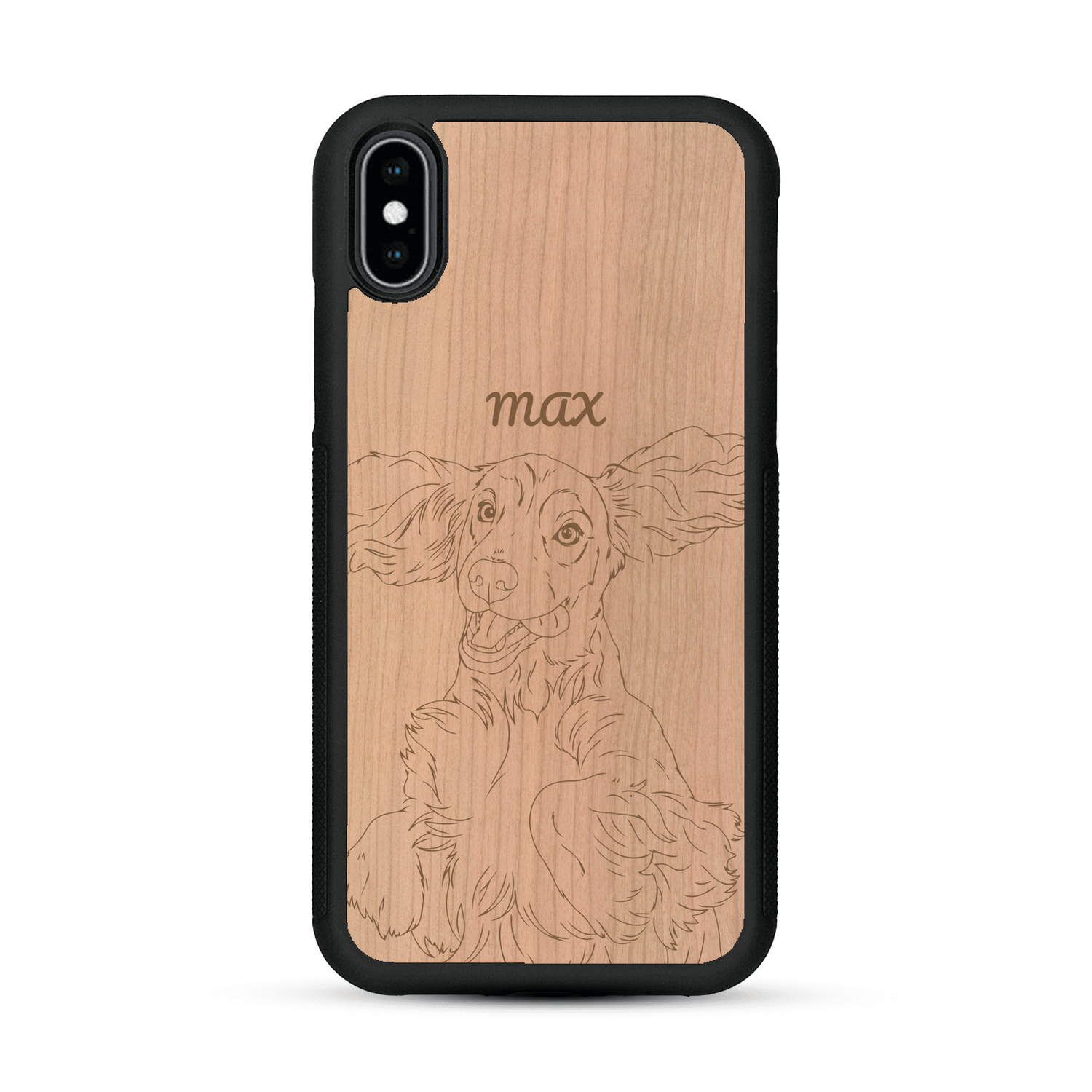Coque de protection en bois véritable fabriquée en France pour  avec gravure personnalisée à partir d'une photo, d'une image, d'un logo, des initials ou d'une phrase