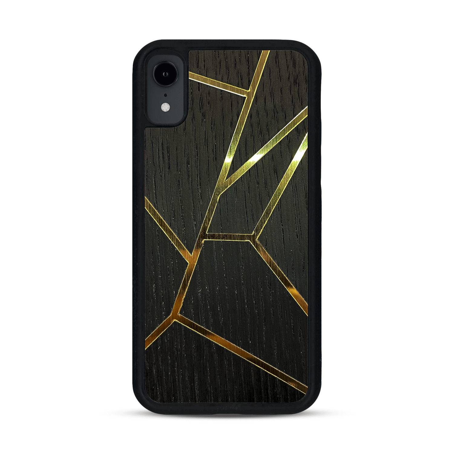 Coque de protection en bois véritable fabriquée en France pour  alliant plusieurs essences de bois pour représenter des fragments design