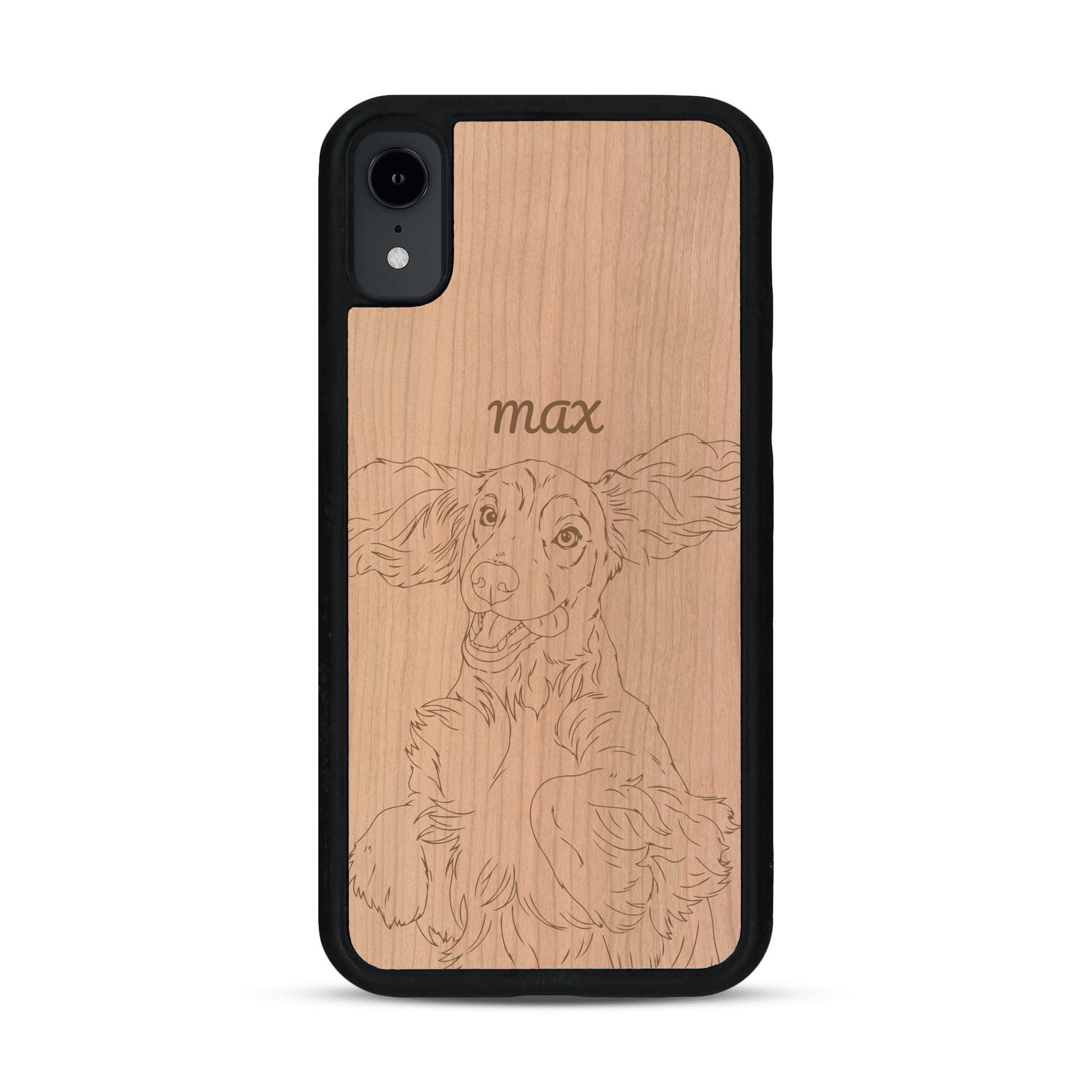 Coque de protection en bois véritable fabriquée en France pour  avec gravure personnalisée à partir d'une photo, d'une image, d'un logo, des initials ou d'une phrase