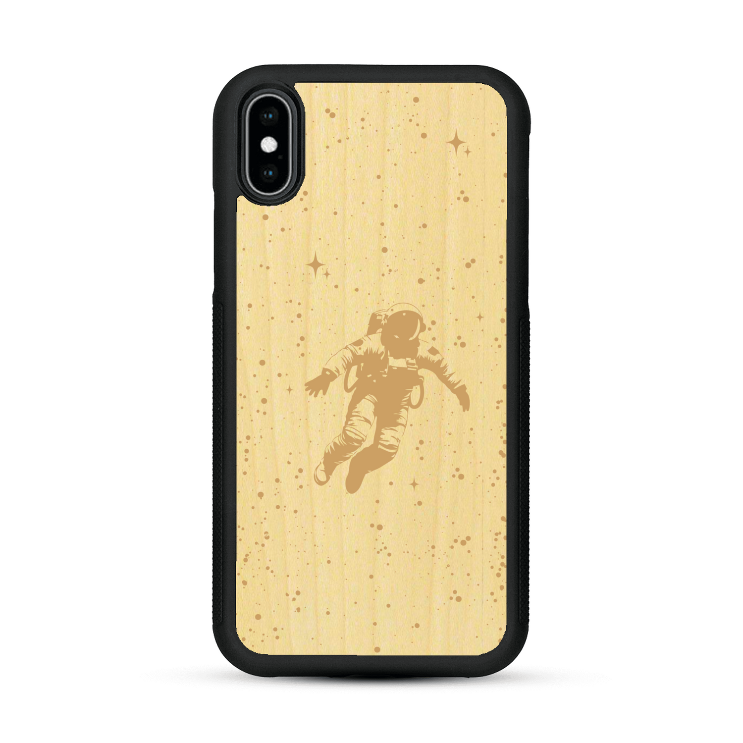 Coque de protection en bois véritable fabriquée en France pour  sur le thème des astronautes