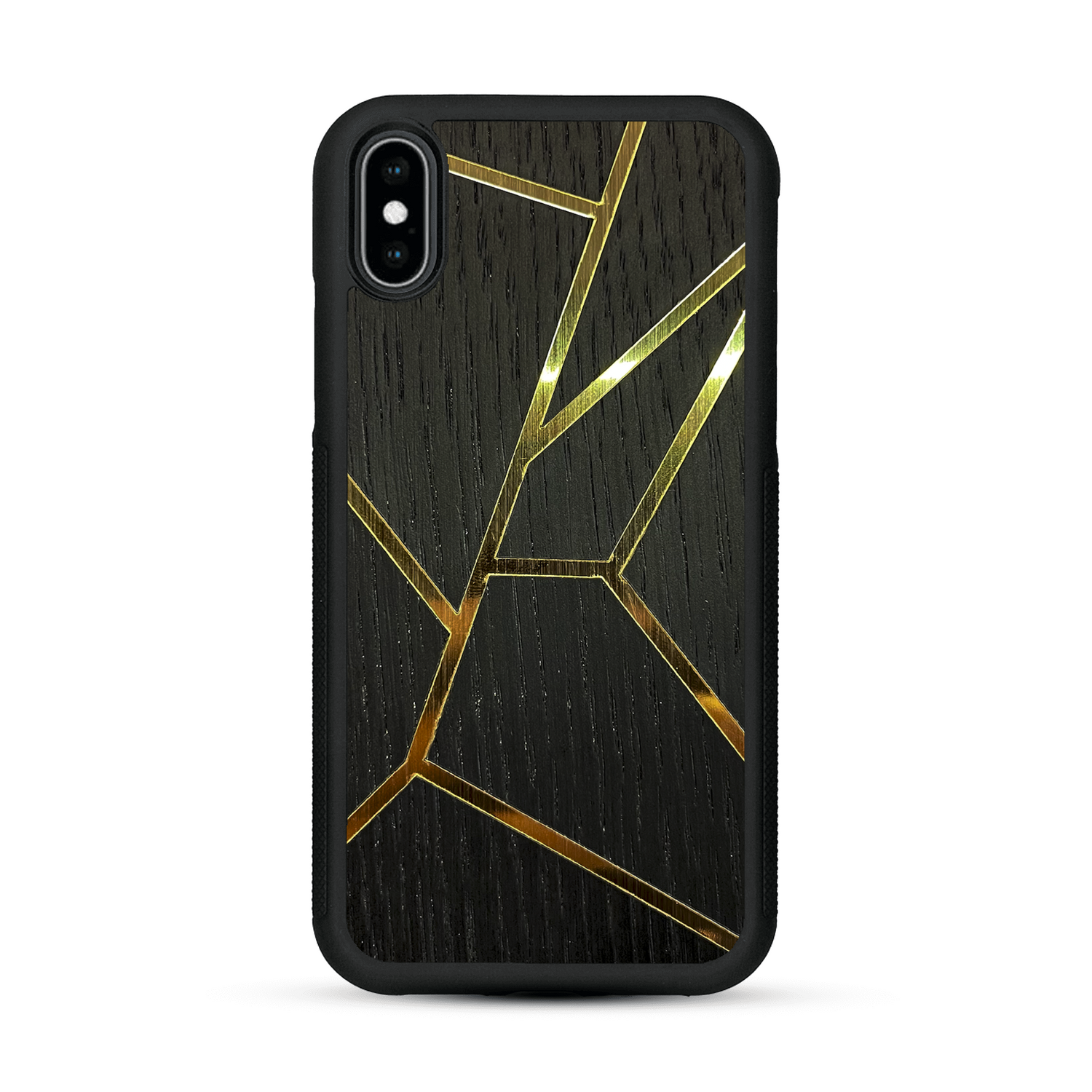 Coque de protection en bois véritable fabriquée en France pour  alliant plusieurs essences de bois pour représenter des fragments design