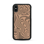 Coque de protection en bois véritable fabriquée en France pour  avec un motif abstrait représentant les mouvements de l'eau