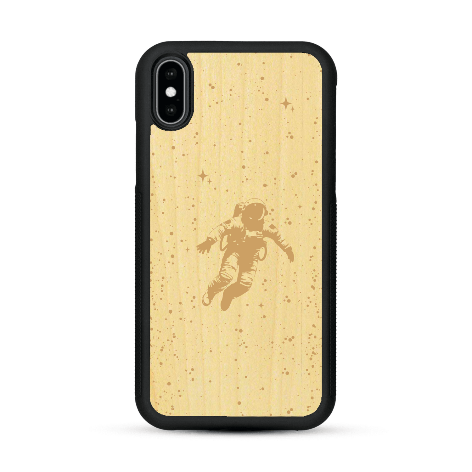 Coque de protection en bois véritable fabriquée en France pour  sur le thème des astronautes