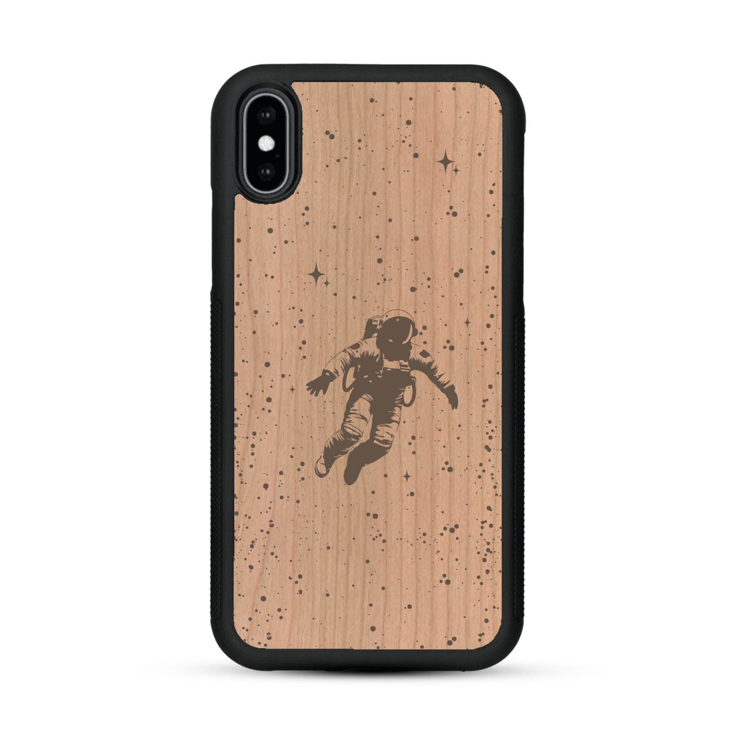 Coque de protection en bois véritable fabriquée en France pour  sur le thème des astronautes