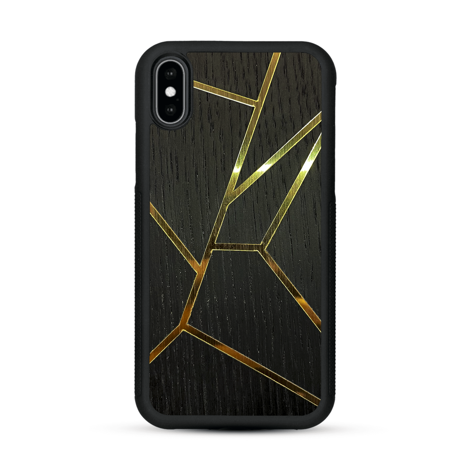 Coque de protection en bois véritable fabriquée en France pour  alliant plusieurs essences de bois pour représenter des fragments design