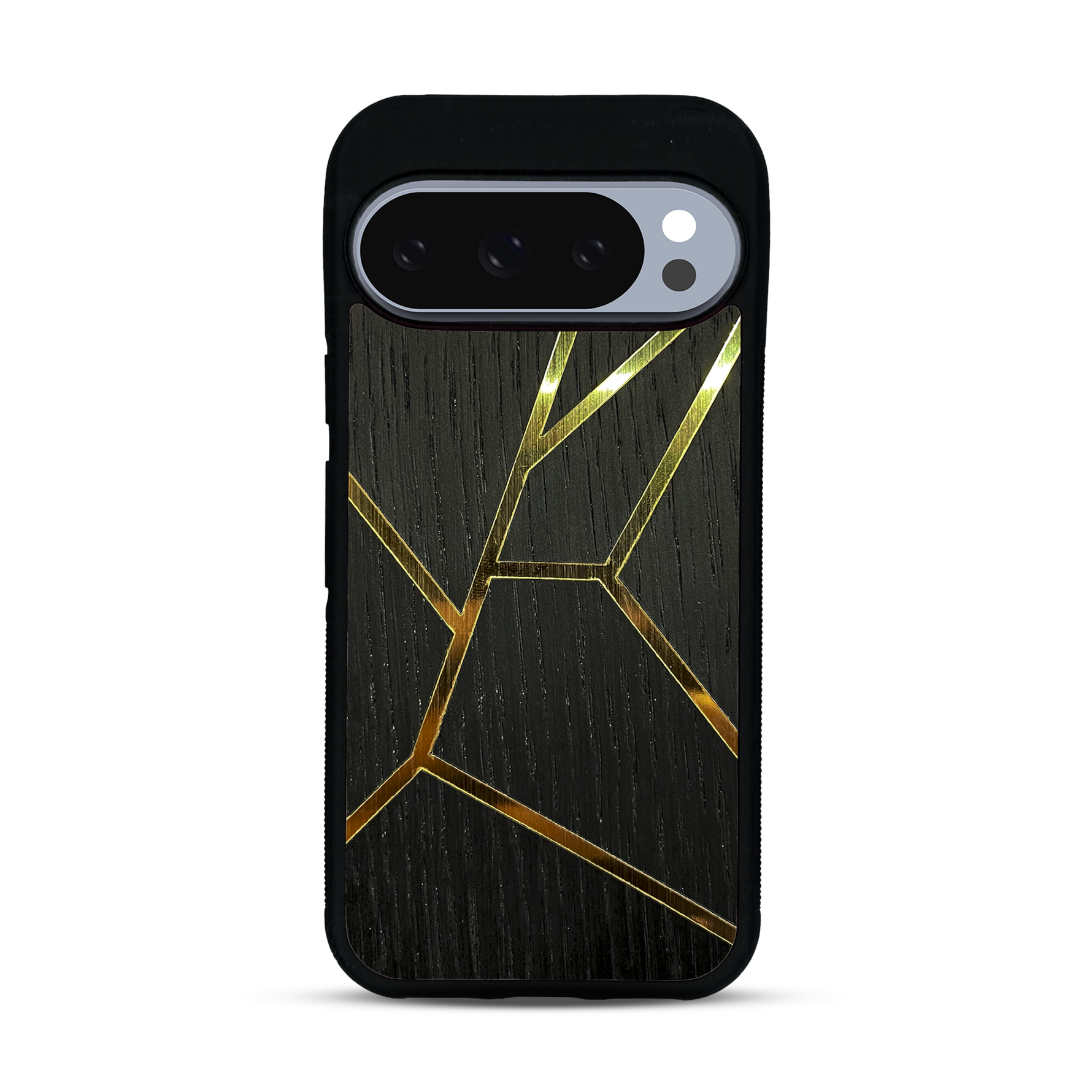 Coque de protection en bois véritable fabriquée en France pour  alliant plusieurs essences de bois pour représenter des fragments design