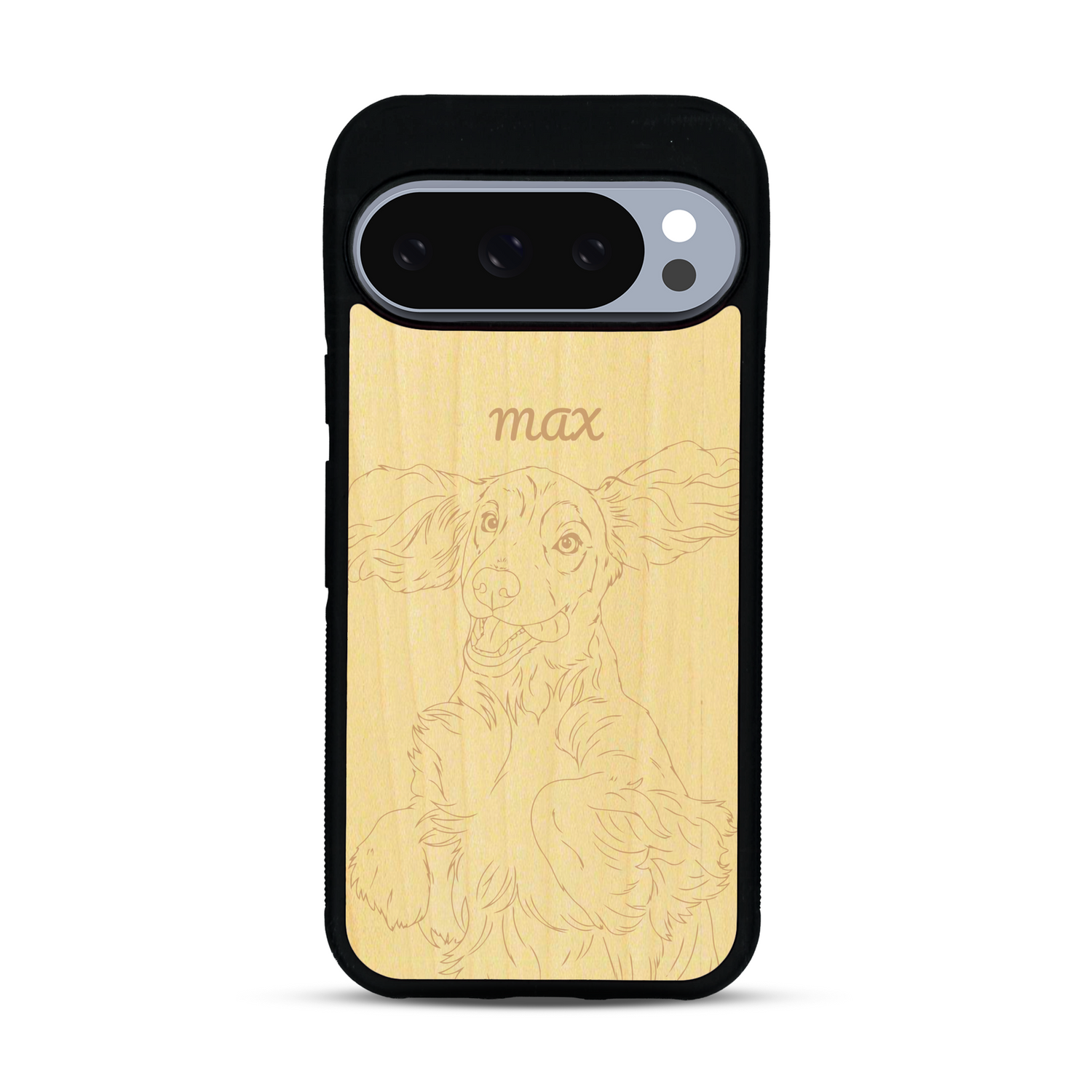 Coque de protection en bois véritable fabriquée en France pour  avec gravure personnalisée à partir d'une photo, d'une image, d'un logo, des initials ou d'une phrase