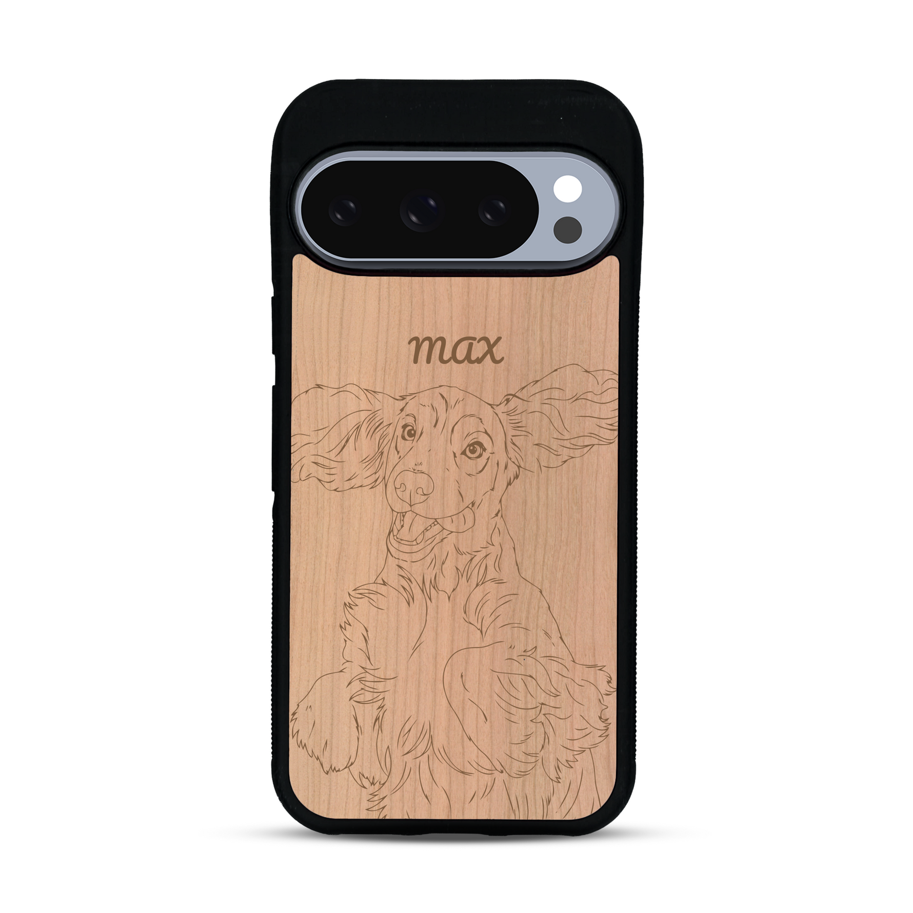 Coque de protection en bois véritable fabriquée en France pour  avec gravure personnalisée à partir d'une photo, d'une image, d'un logo, des initials ou d'une phrase