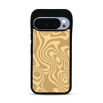 Coque de protection en bois véritable fabriquée en France pour  avec un motif abstrait représentant les mouvements de l'eau