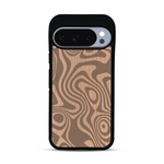 Coque de protection en bois véritable fabriquée en France pour  avec un motif abstrait représentant les mouvements de l'eau