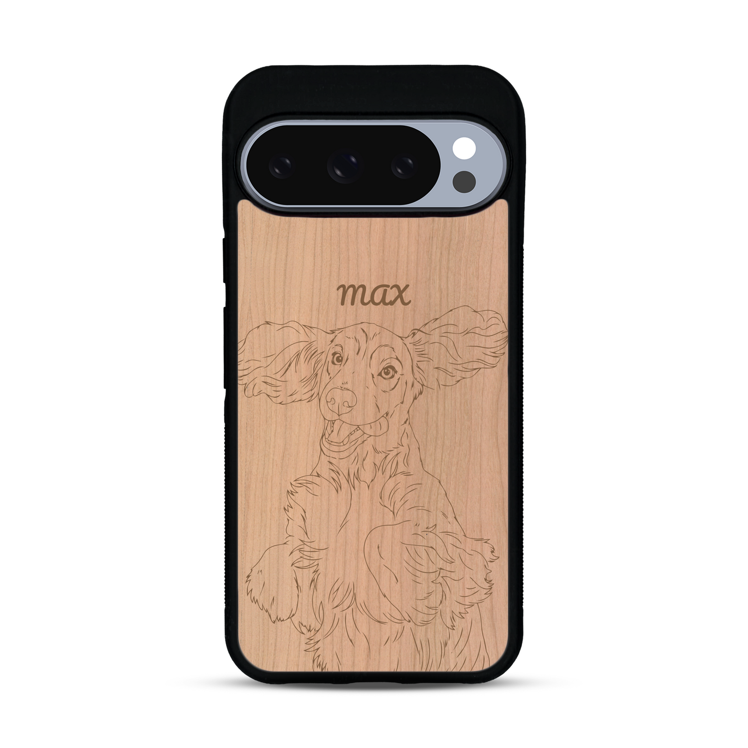 Coque de protection en bois véritable fabriquée en France pour  avec gravure personnalisée à partir d'une photo, d'une image, d'un logo, des initials ou d'une phrase