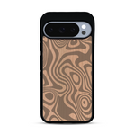 Coque de protection en bois véritable fabriquée en France pour  avec un motif abstrait représentant les mouvements de l'eau