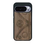 Coque de protection en bois véritable fabriquée en France pour Google Pixel 10 Pro XL sur le thème de l'automobile avec un van combi