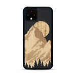 Coque de protection en bois véritable fabriquée en France pour  alliant plusieurs essences de bois pour représenter le mont Everest