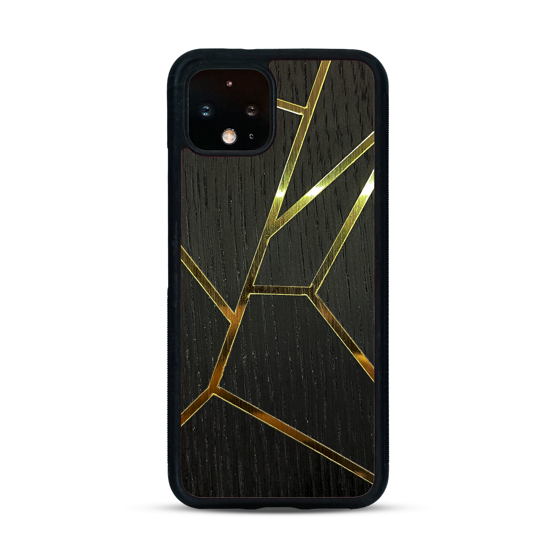 Coque de protection en bois véritable fabriquée en France pour  alliant plusieurs essences de bois pour représenter des fragments design