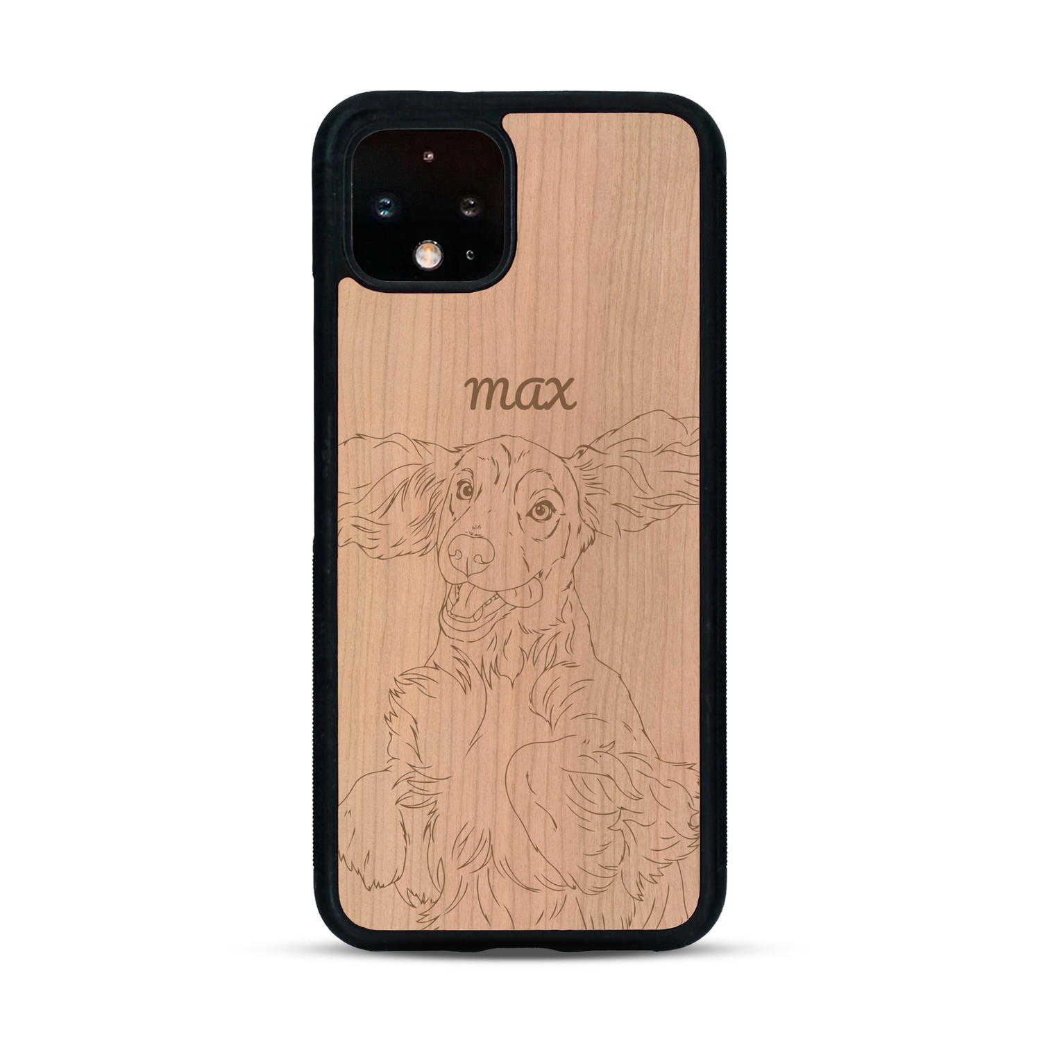 Coque de protection en bois véritable fabriquée en France pour  avec gravure personnalisée à partir d'une photo, d'une image, d'un logo, des initials ou d'une phrase