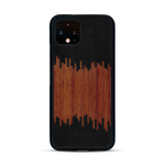 Coque de protection en bois véritable fabriquée en France pour  alliant plusieurs essences de bois pour représenter du magma en fusion