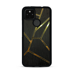 Coque de protection en bois véritable fabriquée en France pour  alliant plusieurs essences de bois pour représenter des fragments design